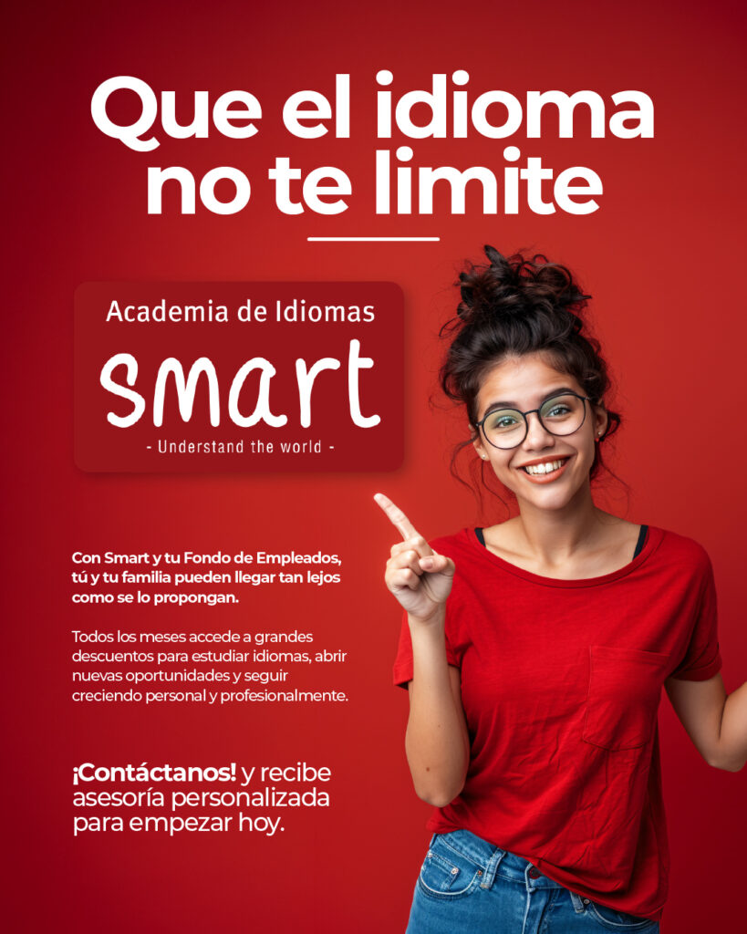 Promoción Academia de Idiomas Smart: descuentos mensuales para estudiar idiomas; contáctanos para asesoría personalizada.