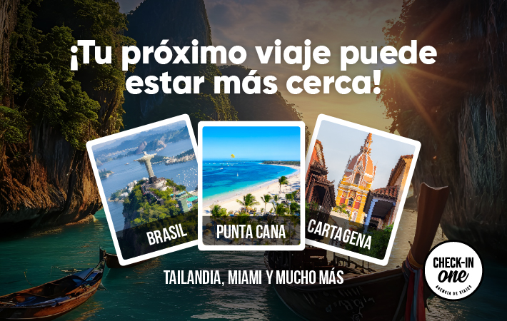 Promoción de viajes Check-In One: destinos a Brasil, Punta Cana, Cartagena, Tailandia, Miami y muchos más.