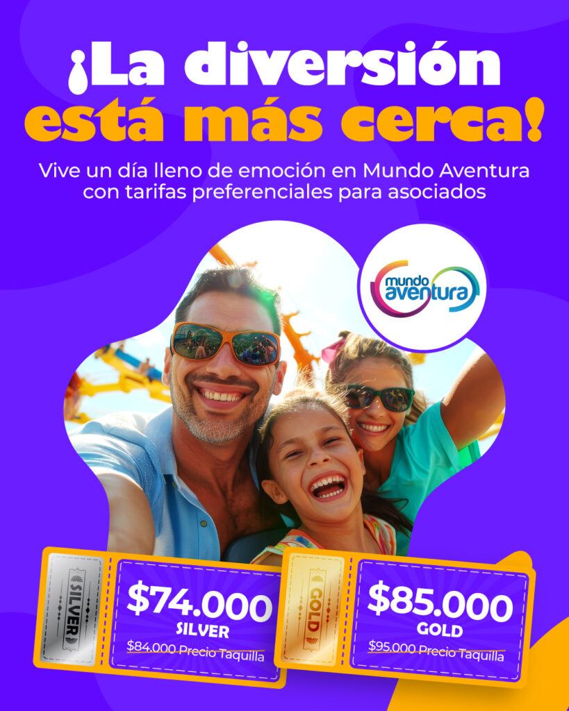 Promoción Mundo Aventura: pasaporte Silver por $74.000 y Gold por $85.000. ¡La diversión está más cerca!